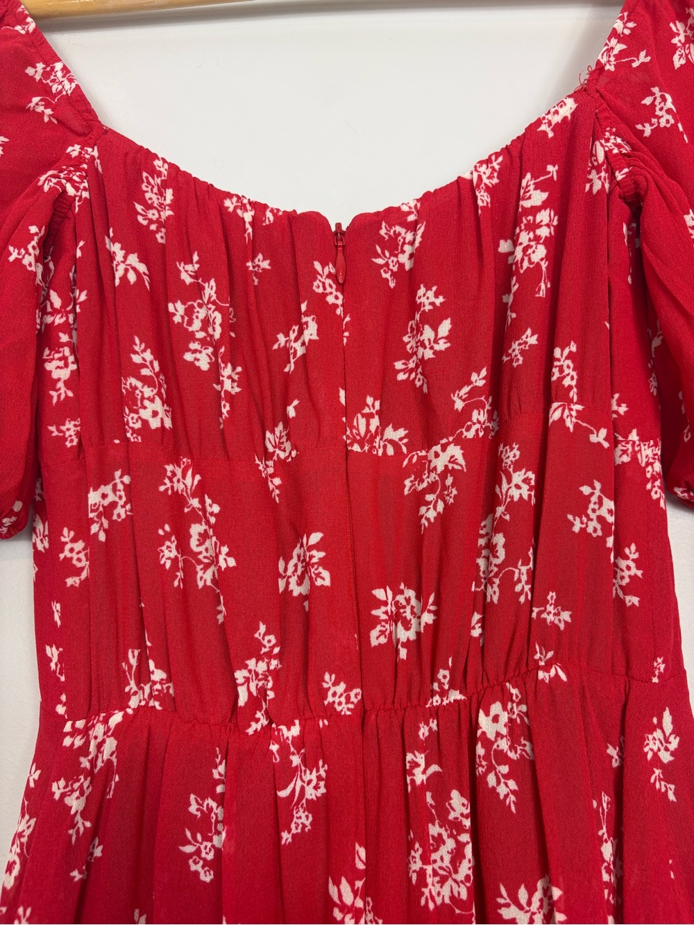 New Reformation Hannah Summer Dress Size 4 Floral Red - Picture 5 of 12